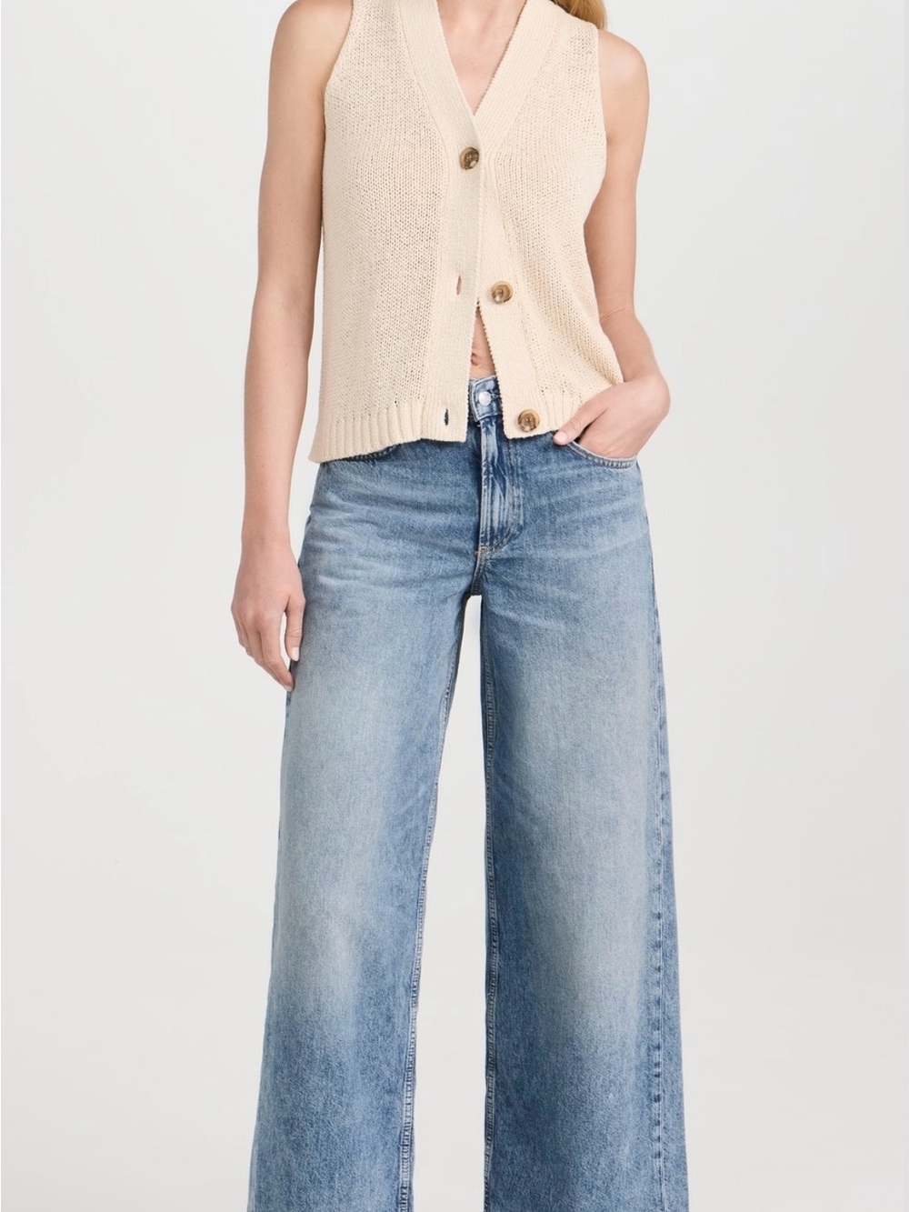 Free People We the Free Waterfalls Baggy Wide-Leg Jeans in Outlaw